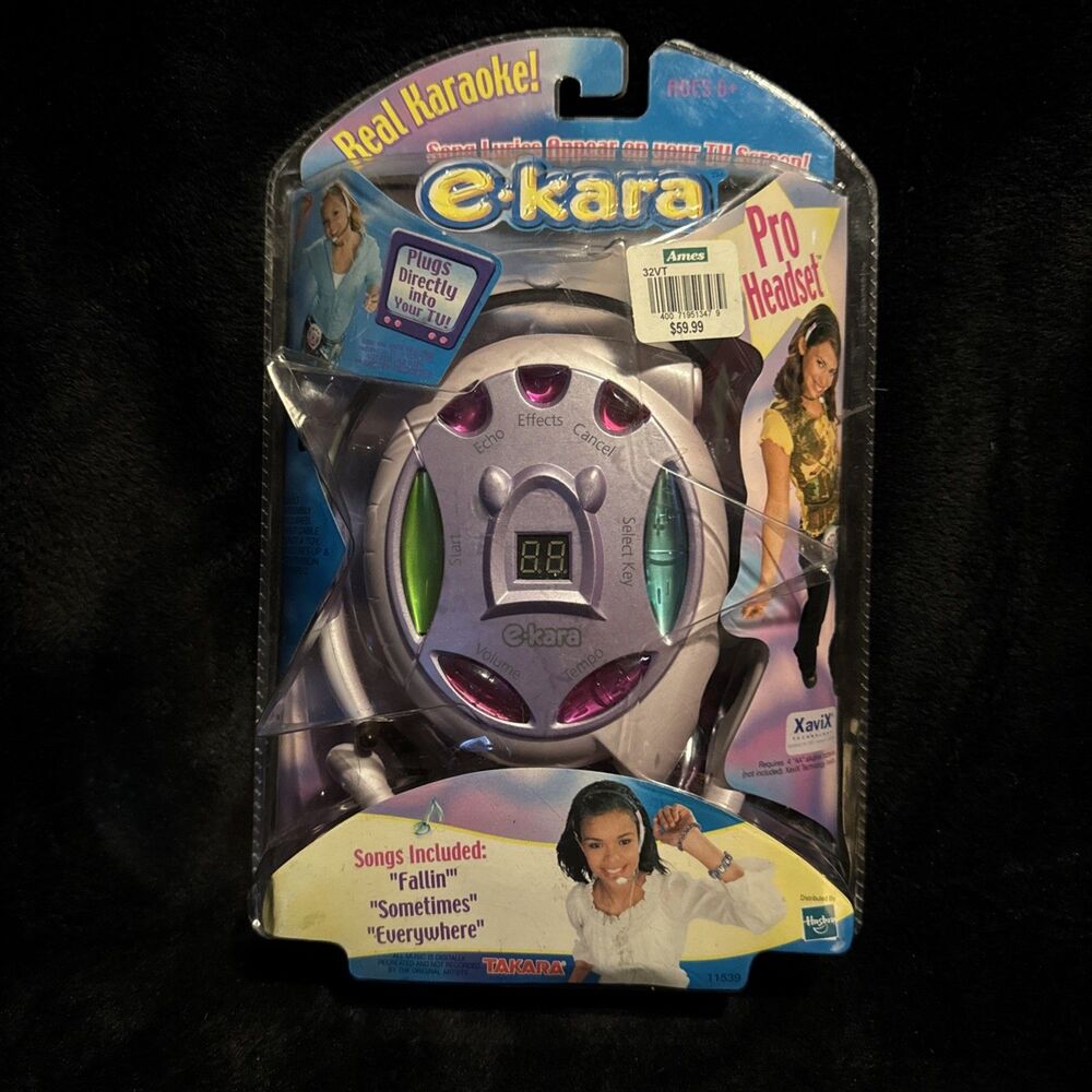 Vintage 2000 Hasbro Takara E-KARA Karaoke Plug n Play Headset Game Sealed